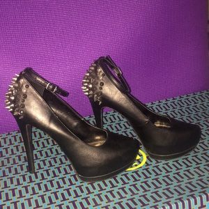 Black studded heel